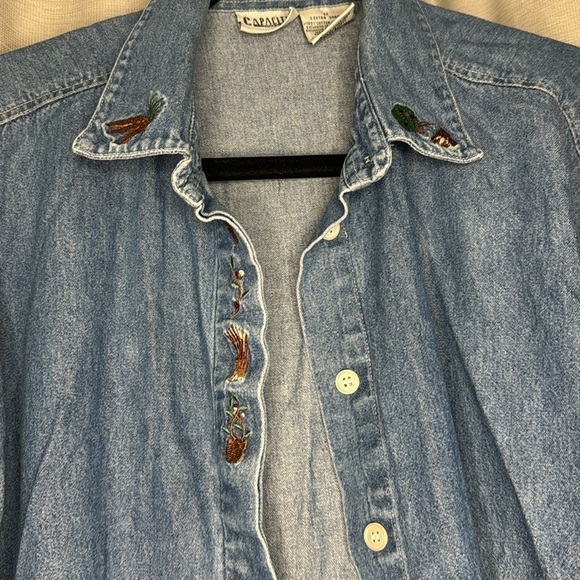 VINTAGE CAPACITY CHAMBRAY BUTTON DOWN SHIRT (XXL) - Picture 4 of 8